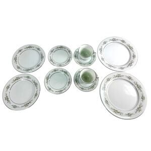 Noritake Melissa 3080 Fine China Silver Trim 10 Pc 2 Place Setting NOS Open Box